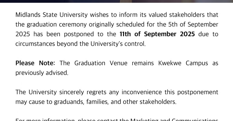 NEW DATE NOTICE - 2025 GRADUATION